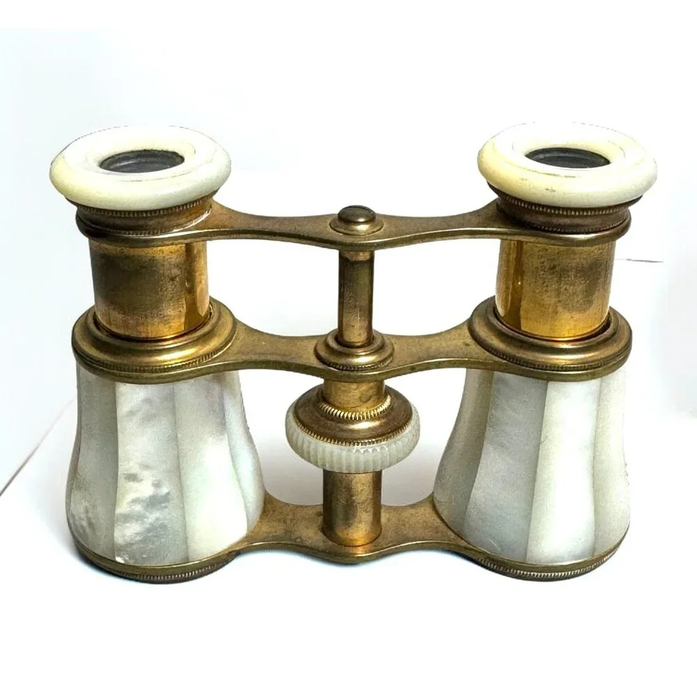 Antique Mother-Of-Pearl & Brass Opera Glasses Binoculars